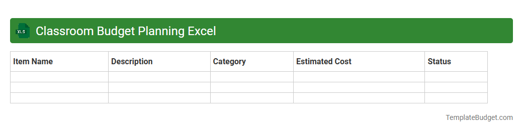Classroom Budget Planning Excel