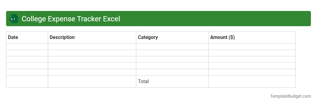 College Expense Tracker Excel