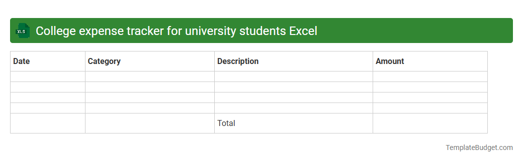 College expense tracker for university students Excel