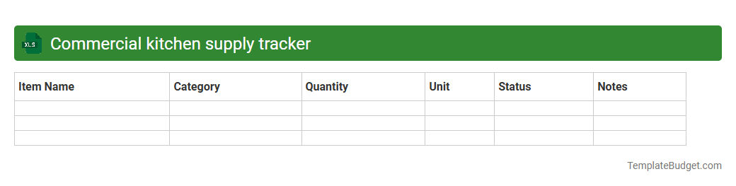 Commercial kitchen supply tracker