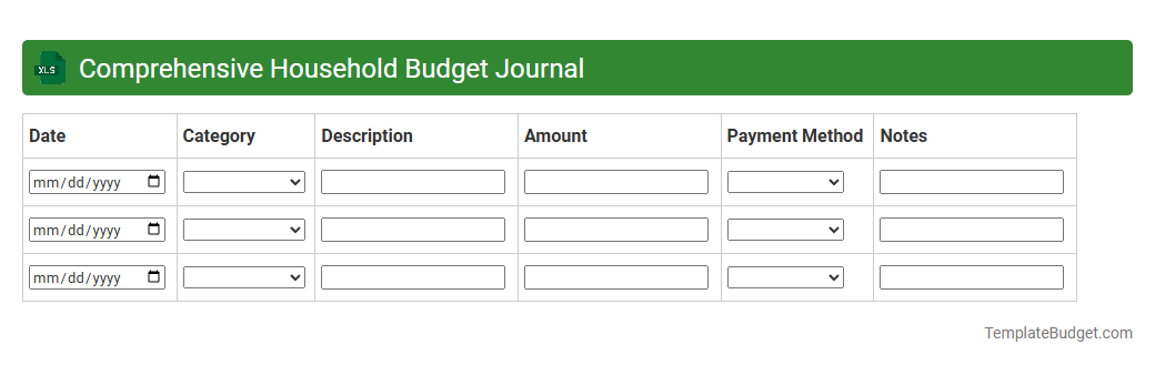Comprehensive Household Budget Journal