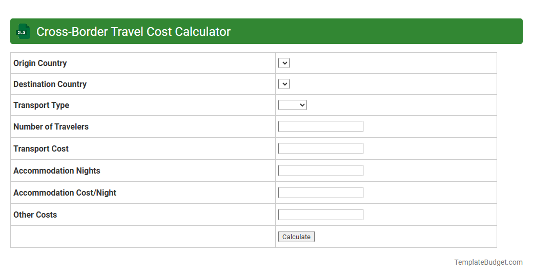 Cross-Border Travel Cost Calculator