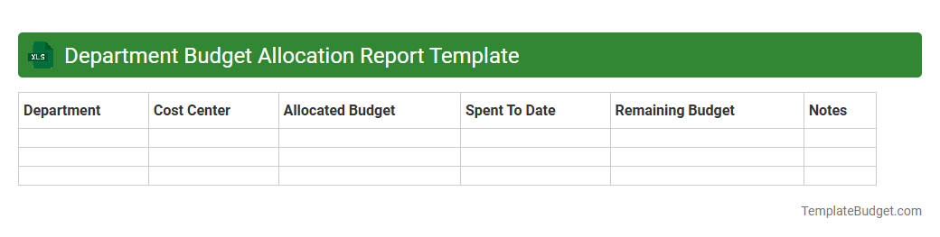 Department Budget Allocation Report Template