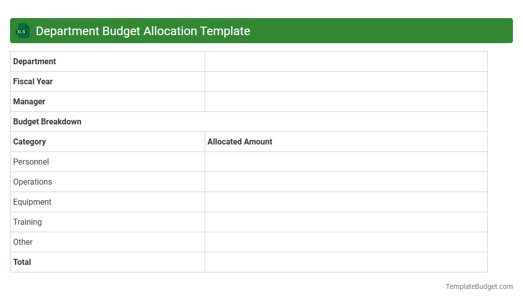 Department Budget Allocation Template