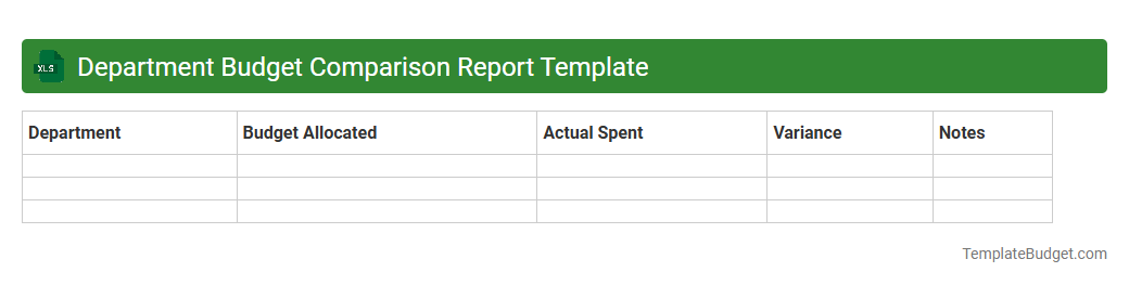 Department Budget Comparison Report Template