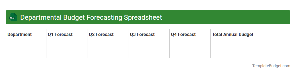 Departmental Budget Forecasting Spreadsheet