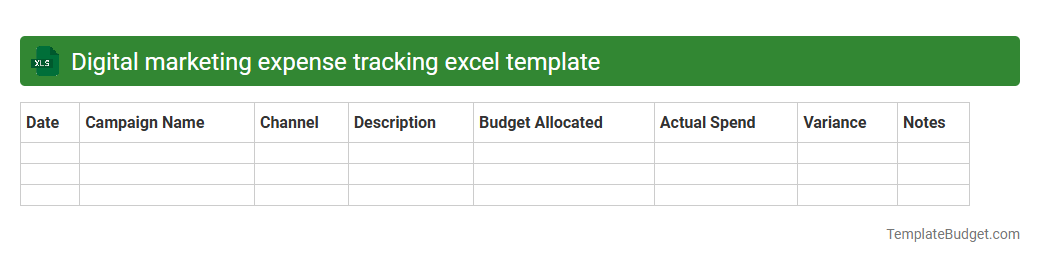 Digital marketing expense tracking excel template