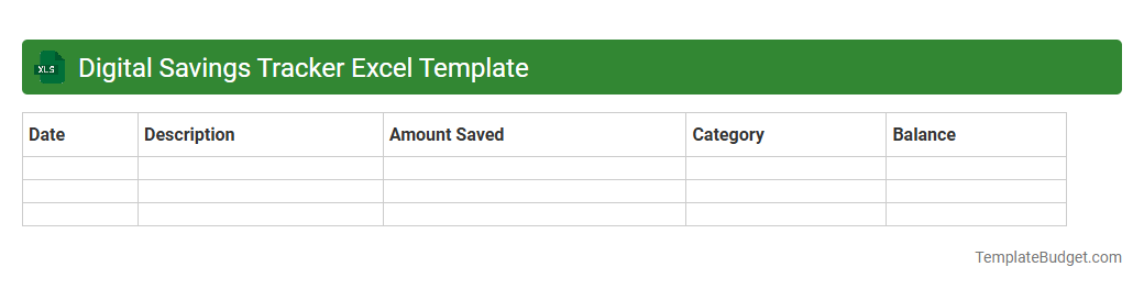 Digital Savings Tracker Excel Template