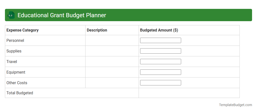 Educational Grant Budget Planner