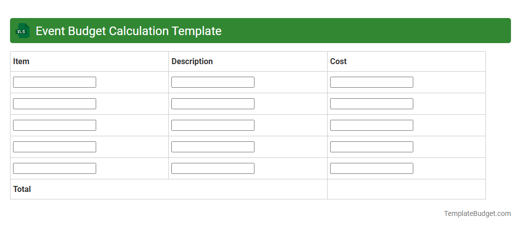 Event Budget Calculation Template