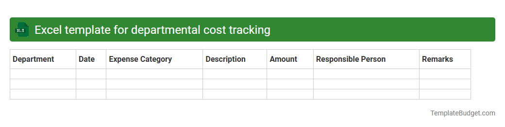 Excel template for departmental cost tracking