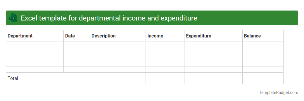 Excel template for departmental income and expenditure