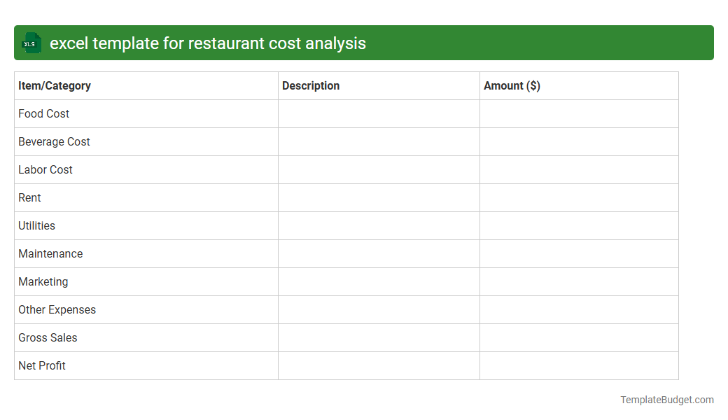 excel template for restaurant cost analysis