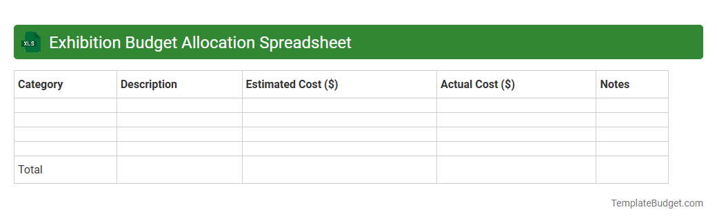 Exhibition Budget Allocation Spreadsheet