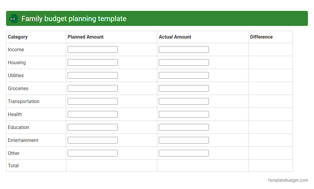 Family budget planning template
