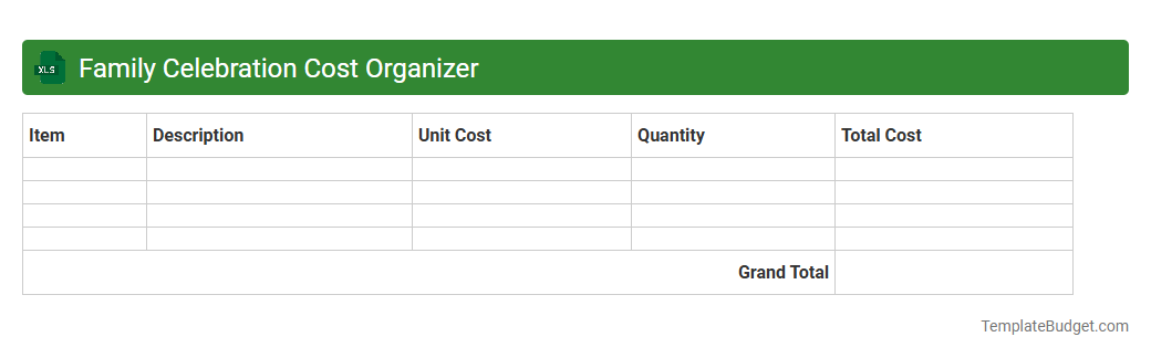 Family Celebration Cost Organizer