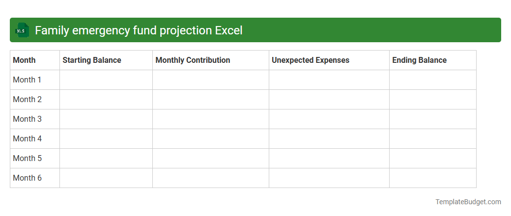 Family emergency fund projection Excel