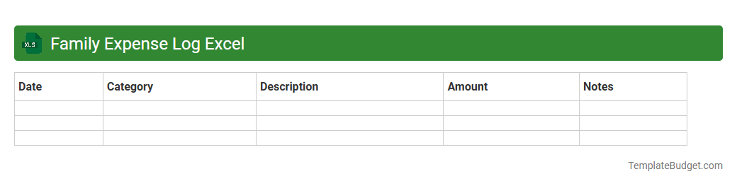 Family Expense Log Excel