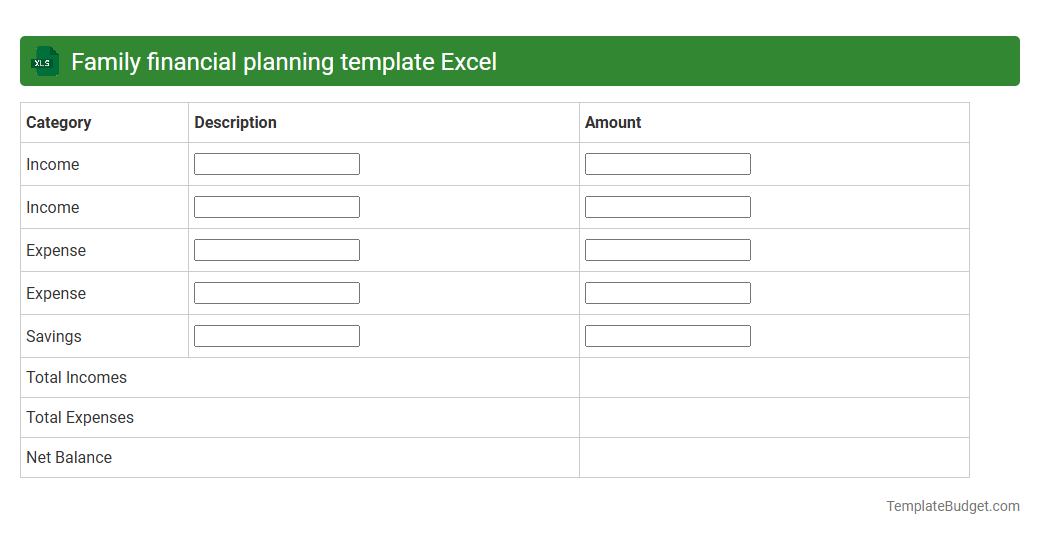 Family financial planning template Excel