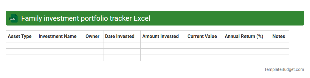 Family investment portfolio tracker Excel
