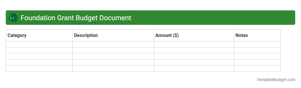 Foundation Grant Budget Document