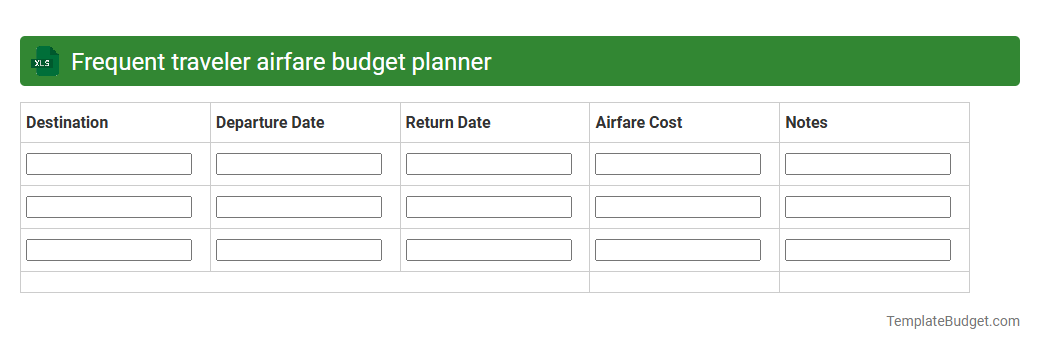 Frequent traveler airfare budget planner