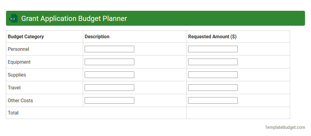 Grant Application Budget Planner