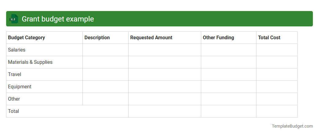 Grant budget example