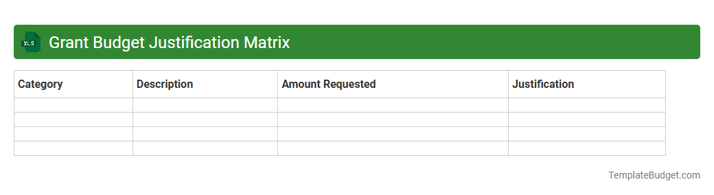 Grant Budget Justification Matrix