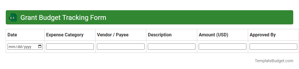 Grant Budget Tracking Form