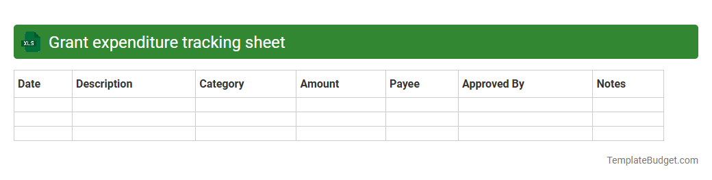 Grant expenditure tracking sheet