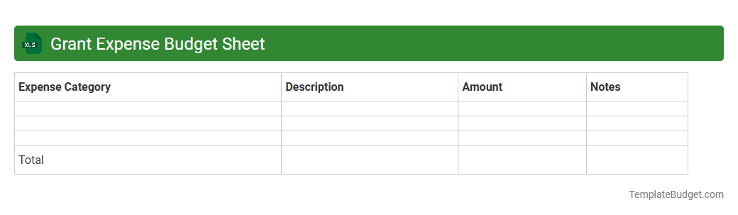 Grant Expense Budget Sheet