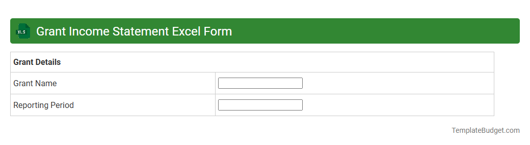 Grant Income Statement Excel Form