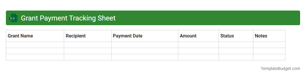 Grant Payment Tracking Sheet