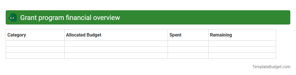 Grant program financial overview