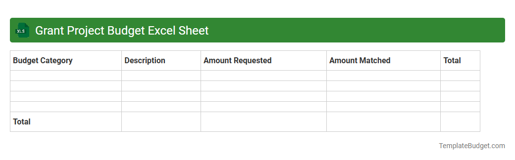 Grant Project Budget Excel Sheet