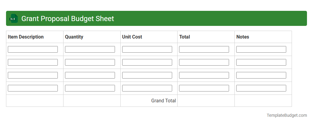 Grant Proposal Budget Sheet