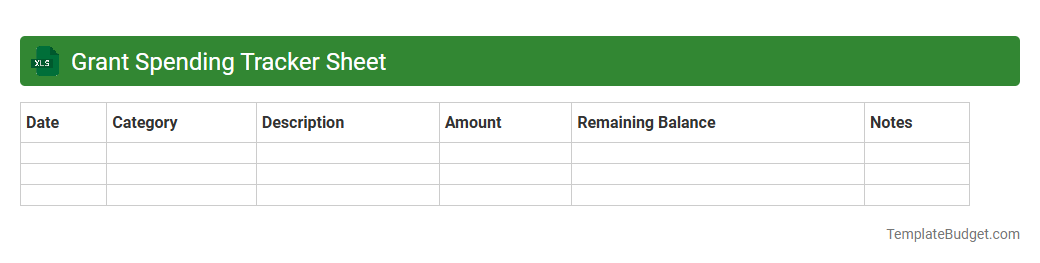 Grant Spending Tracker Sheet