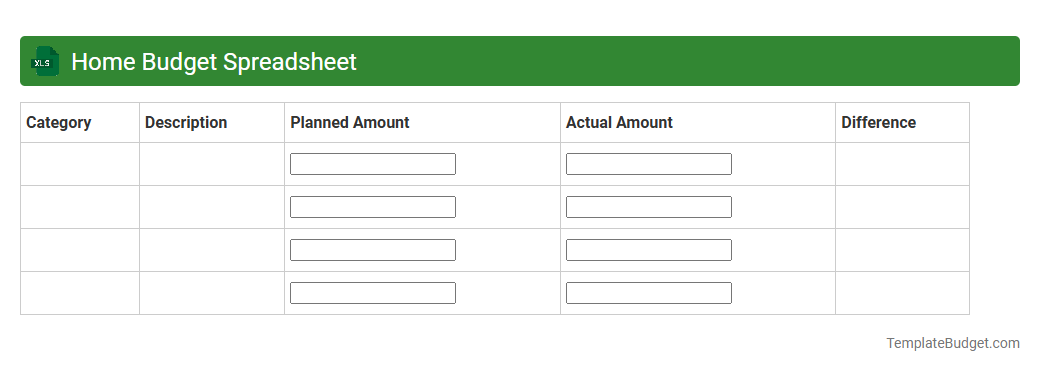 Home Budget Spreadsheet