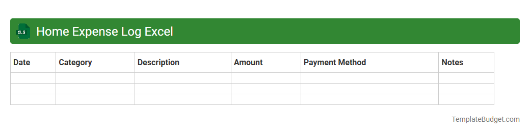 Home Expense Log Excel