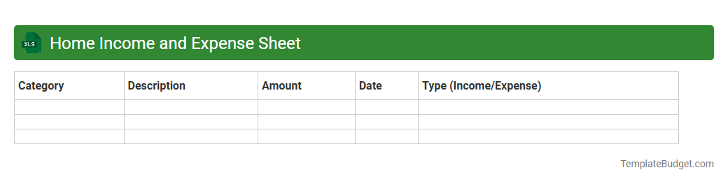 Home Income and Expense Sheet