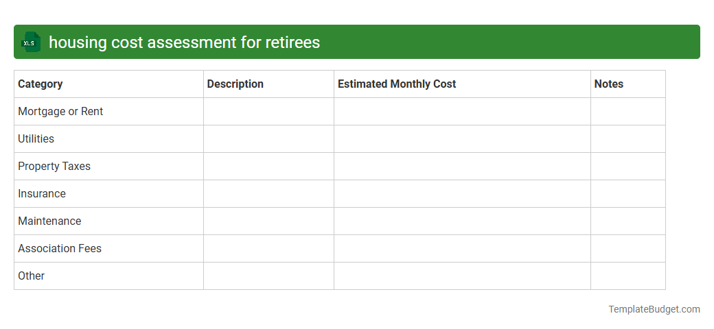 housing cost assessment for retirees