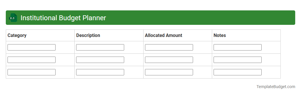 Institutional Budget Planner
