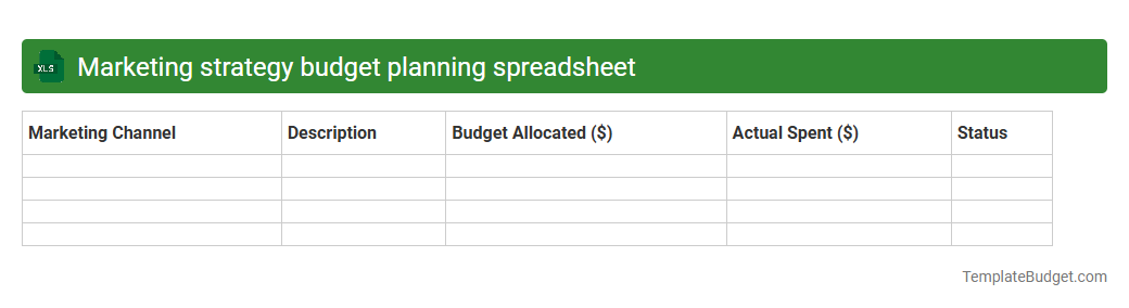 Marketing strategy budget planning spreadsheet
