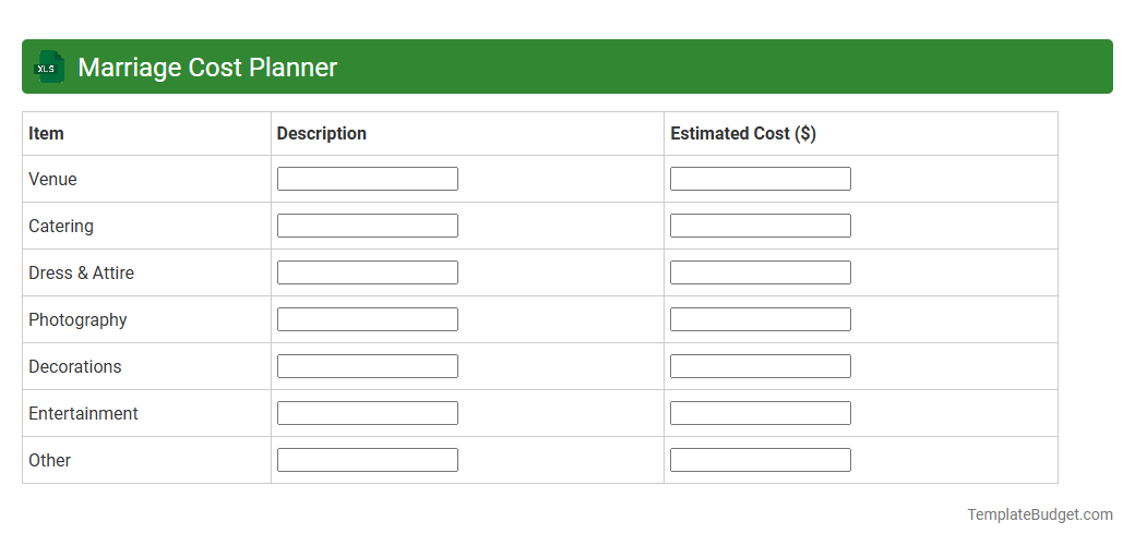 Marriage Cost Planner