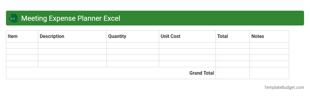 Meeting Expense Planner Excel
