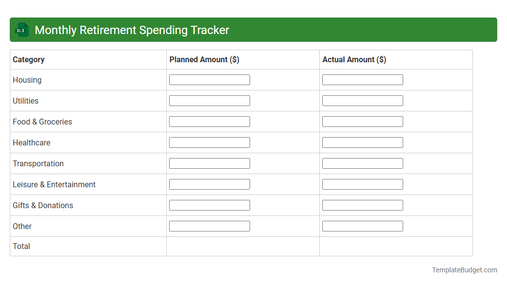 Monthly Retirement Spending Tracker