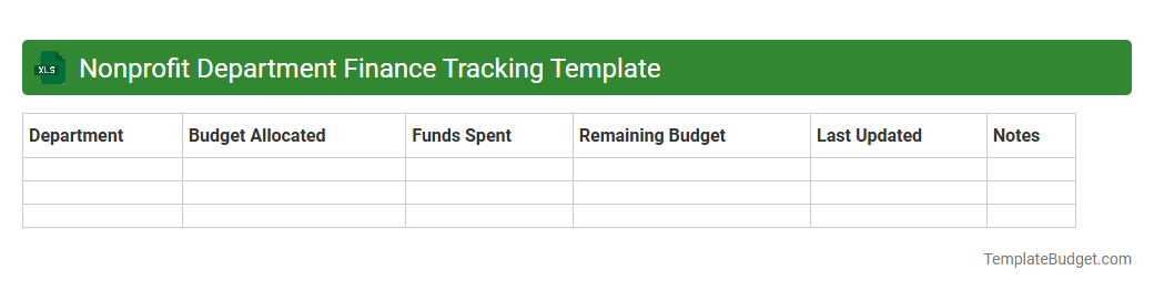 Nonprofit Department Finance Tracking Template