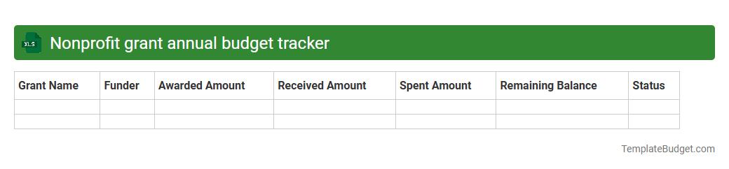 Nonprofit grant annual budget tracker