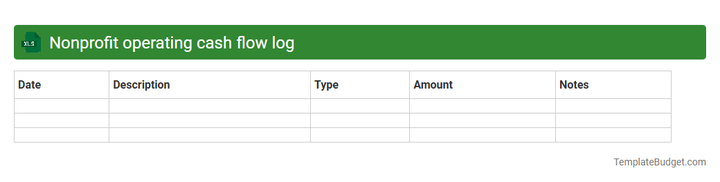 Nonprofit operating cash flow log